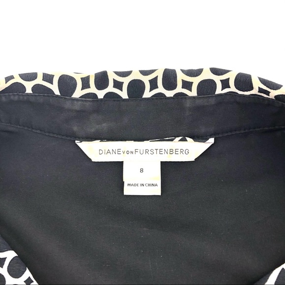 Diane Von Furstenberg Black/White Button Up Dress - Picture 3 of 7